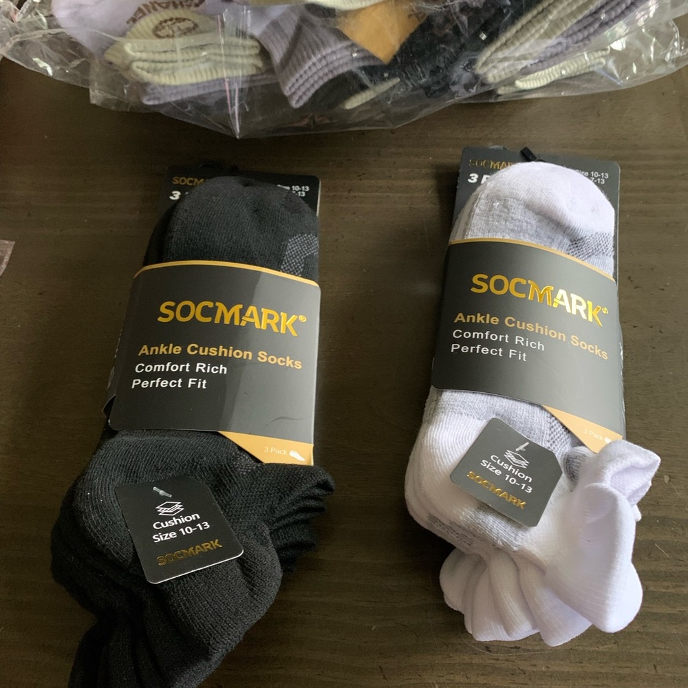 Black or White Athletic Socks Ankle Length Set
